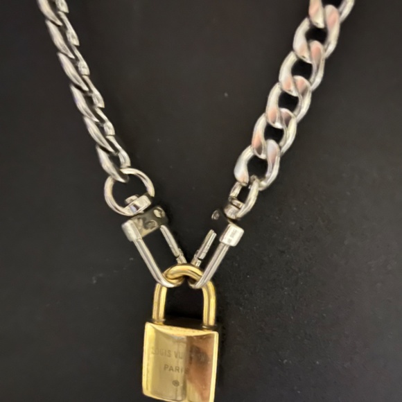 Louis Vuitton Brass Padlock on Cuban Link Chain - Picture 9 of 9